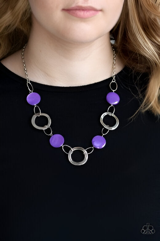 Purple Disc Necklace