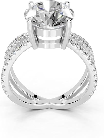 Split Shank Solitare Lab Grown Round Diamond Engagement Ring in 14K Gold, Platinium for Women - IGI Certified (F-G Color, VS1-VS2 Clarity)