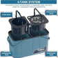Spin Mop and Bucket,Mop Bucket with Separates Dirty and Clean Water,4-Chamber Mop and Bucket with Wringer Set for Home, Best Household Cleaning Tools with 6 Replacement Mop Heads,4X Wheel