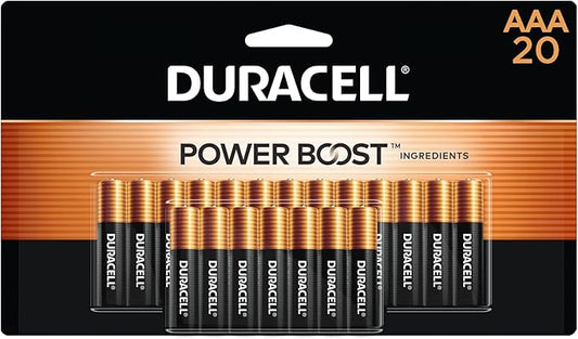Duracell Coppertop AAA Batteries with Power Boost Ingredients, 20 Count Pack Triple A Battery with Long-lasting Power, Alkaline AAA Battery for Household and Office Devices