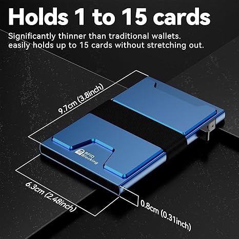 Smart Card Wallet for Men Slim: Minimalist Wallet For Men - RFID Blocking Pop Up Front Pocket Wallet, Metal Wallet 11 Card Holder