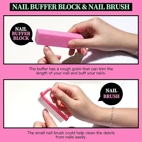 FANDAMEI Nail Care Kit, Nail Files 100/180, Nail Buffer Block, Cuticle Nippers, Cuticle Trimmer, Cuticle Pusher, Nail Tools, Nail Kit, Pedicure & Manicure Tools, Nail Prep Kit, Manicure Kit for Women
