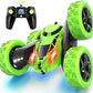 Remote Control Car Stunt RC Cars, 90 Min Playtime, 2.4Ghz Double Sided 360° Rotating RC Crawler with Headlights, 4WD Off Road Drift RC Race Car Toy for Boys and Girls Aged 6-12 Green