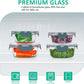 24 Pieces Glass Food Storage Containers Set,Glass Meal Prep Containers-Stackable Airtight Glass Storage Containers with lids,Freezer, Microwave, Oven Safe,Gray