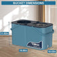 Spin Mop and Bucket,Mop Bucket with Separates Dirty and Clean Water,4-Chamber Mop and Bucket with Wringer Set for Home, Best Household Cleaning Tools with 6 Replacement Mop Heads,4X Wheel