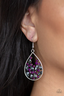 Purple Rhinestone Earrings