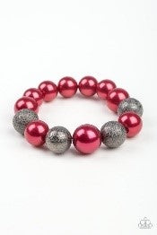 Glittery Red Beads Bracelet