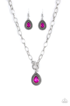 Pink Teardrop Necklace